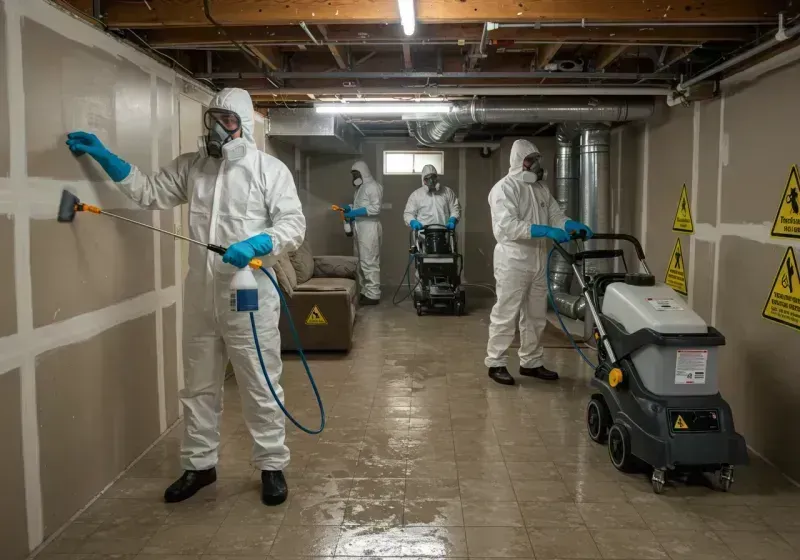 Basement Moisture Removal and Structural Drying process in Searcy County, AR